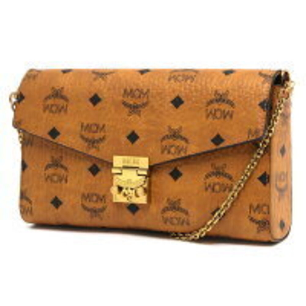 MCM Tracy Shoulder Crossbody Bag Visetos Monogram Cognac Brown
